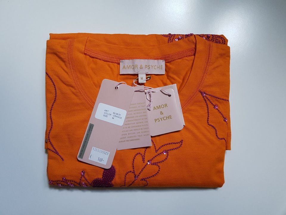 Shirt von Amor&Psyche, NEU (169 €) Gr.M, Stickerei & Strass in Berlin