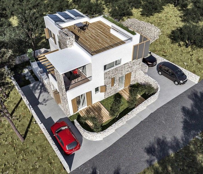 Kroatien, Jezera, Insel Murter: Moderne Steinvilla mit schönem Meerblick - Immobilie H2913 in Rosenheim