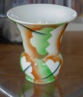 Spritzdekor Vase Art Deco grün orange 1930s 1920s Köln - Kalk Vorschau