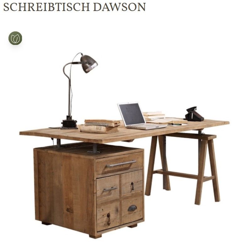 Schreibtisch Dawson braun Tisch Sekretär massiv Vintage NP 1698.- in Tittmoning