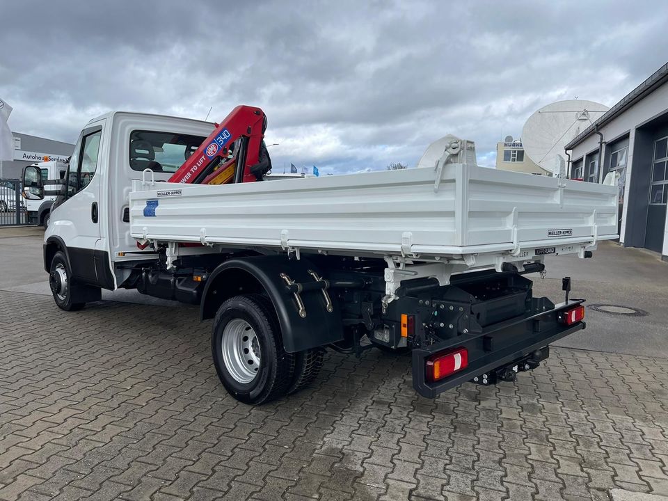 SONDERPREIS✅ IVECO DAILY 72C18 |Meiller Kipper|Kran HMF340K3|Nutzlast 2914Kg|Funk & Greifer|AHK |Rate ab 1358 Euro|LKW bis 7,5t| Klima | Baustellenfahrzeug | Kommunen | Galabau | in Griesheim