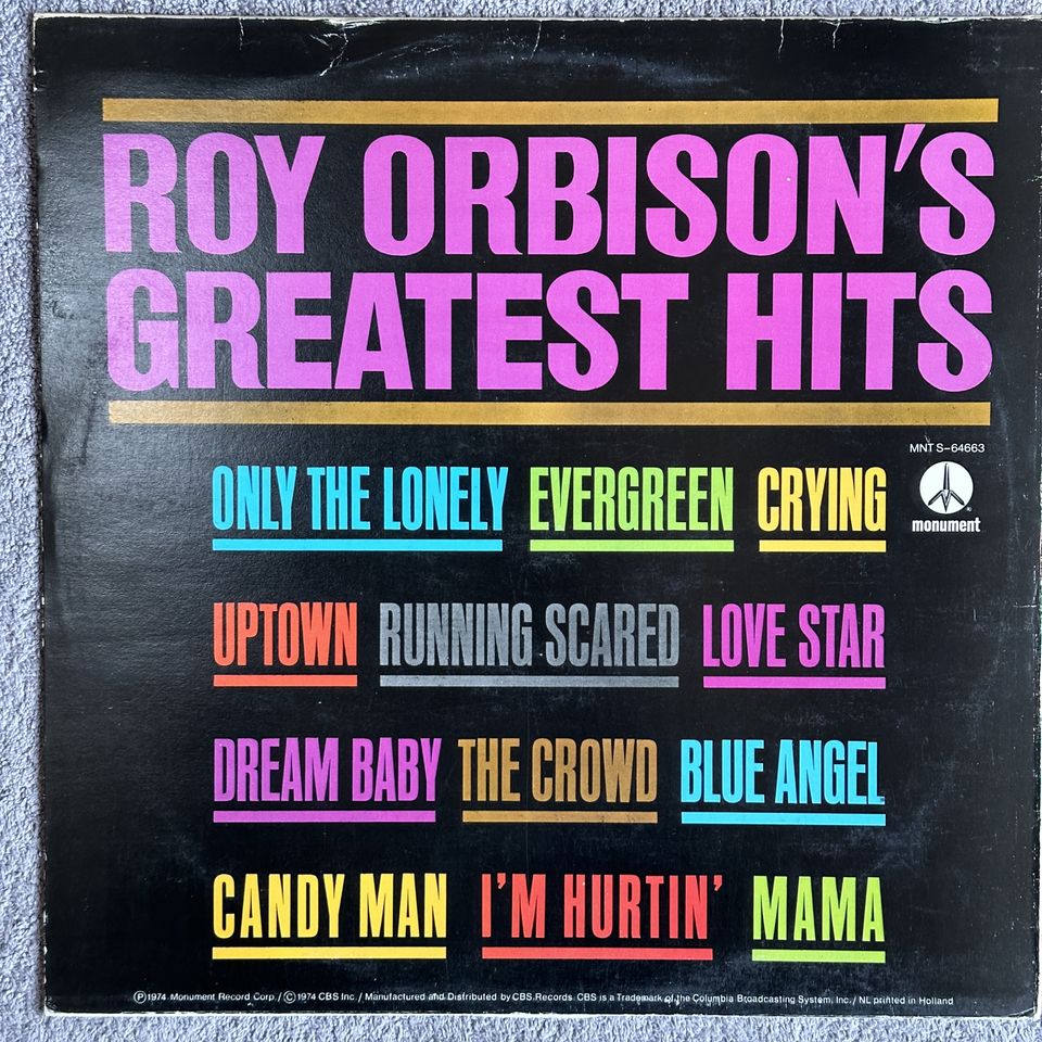 LP – ROY ORBISON – ROY ORBISON'S GREATEST HITS in Hamburg