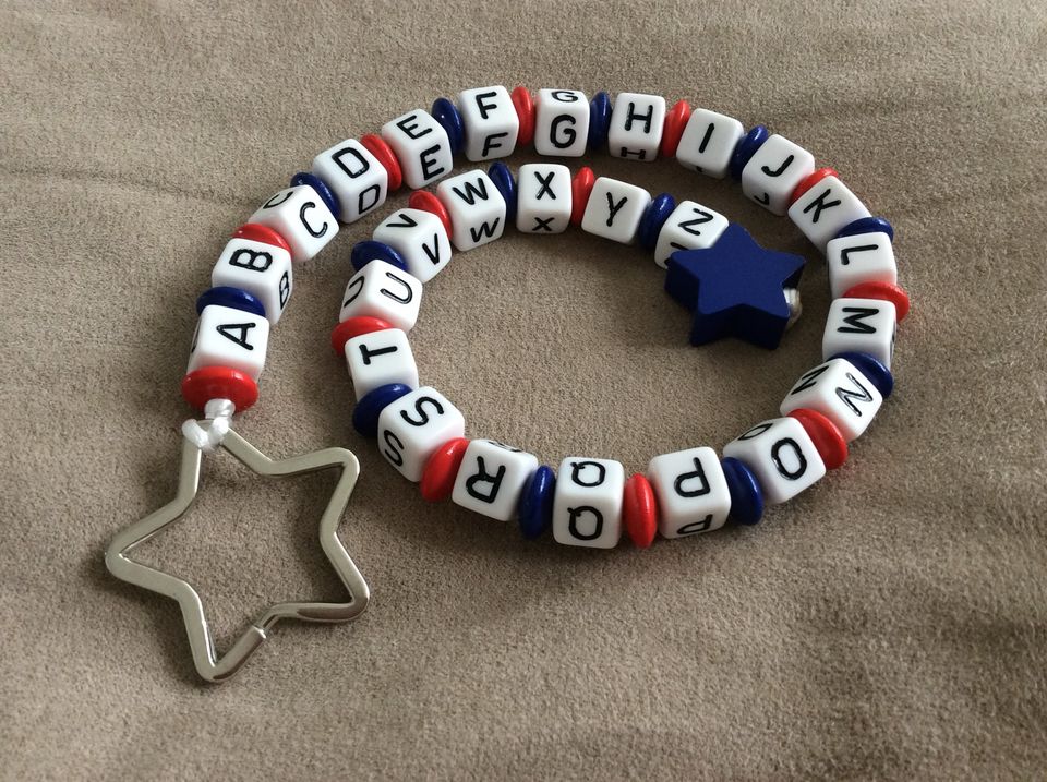 ❤️ ABC Kette Einschulung Geschenk Schulkind Name Lernhilfe in Düren