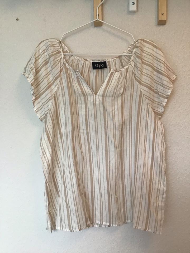 Weiß-beige Bluse von Gina (Größe 40) in Dülmen