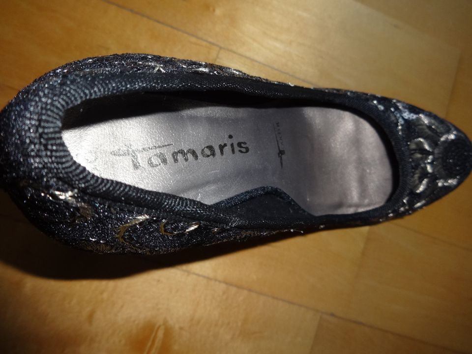 Tamaris Pumps schwarz-bronze Gr. 36 in Eschwege