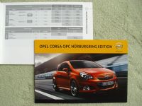 Prospekt Preisliste Opel Corsa OPC Nürburgring Edition neu !!! Niedersachsen - Uelzen Vorschau