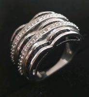 925 Silber rhodiniert Ring mit Diamanten und Saphire Bayern - Kleinostheim Vorschau