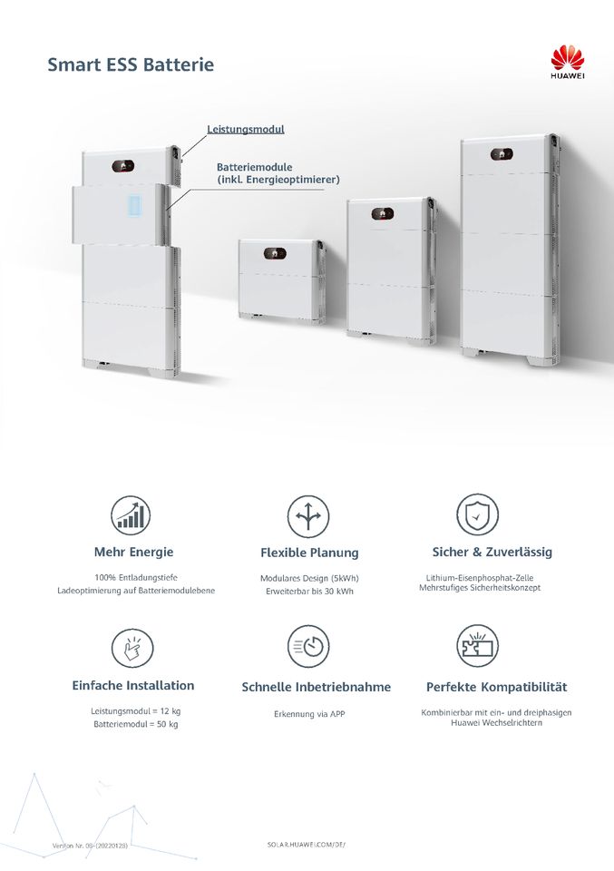 0%MwST 8kW Huawei Solaranlage mit Befestigung & Speicher 8500WP in Drensteinfurt