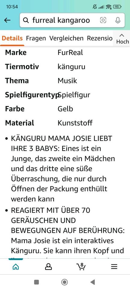 FurReal Josie interaktives Känguru Hasbro Kuscheltier Kinder in Hohenpolding