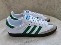 weisse Adidas Samba Sneaker Turnschuhe Gr. 38 grüne Streifen Hannover - Linden-Limmer Vorschau