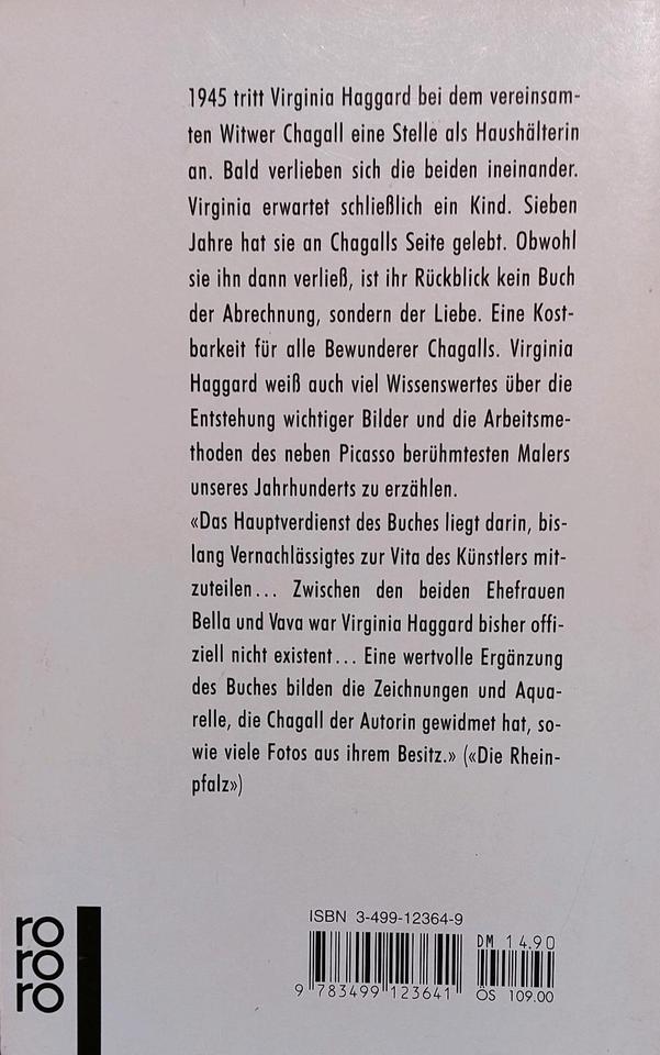 Virginia Haggard. 7 Jahre der Fülle. Leben mit MARC CHAGALL. 2000 in Wiehl
