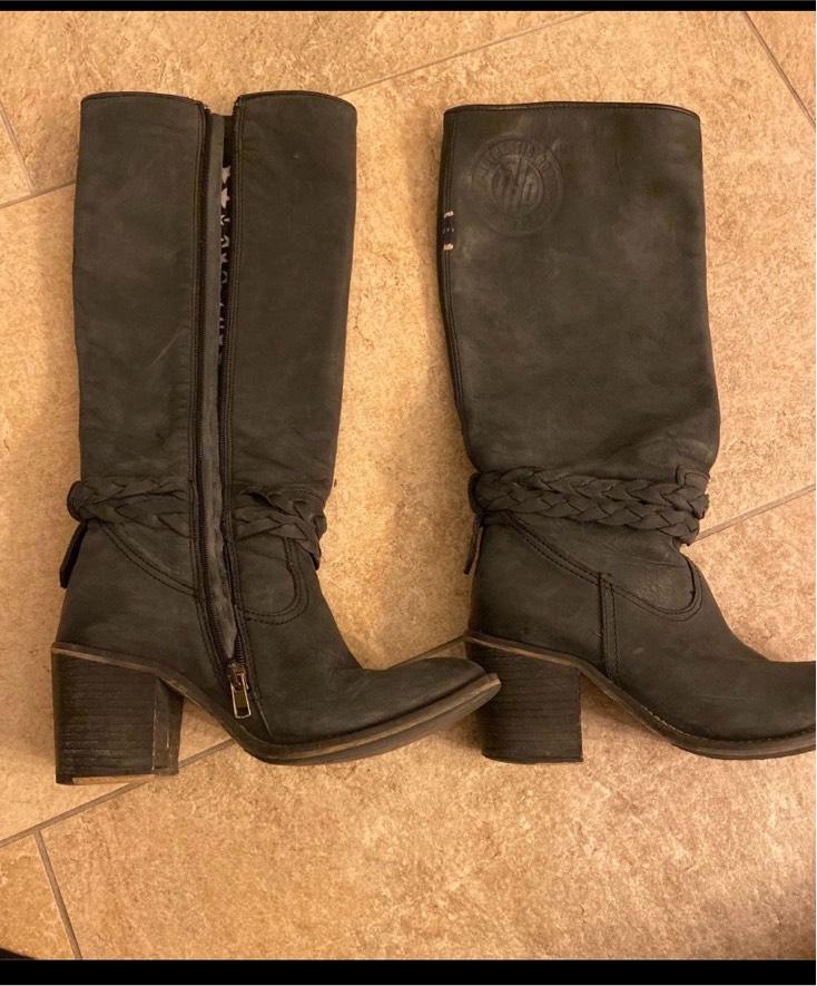 Tommy Hilfiger Stiefel Anthrazit  38 getragen /guter Zustand in Hatzenbühl
