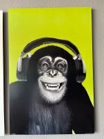 Bild Affe Schimpanse mit Kopfhörern holz Hartfaserplatte Dresden - Blasewitz Vorschau