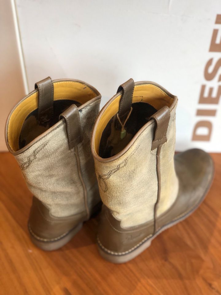 Diesel* Totem Boots, Western Look, 37/38, olive grün in Wetter (Ruhr)