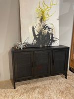 Sideboard Mangoholt schwarz lackiert Geflecht Marke Styles United Hessen - Hünfeld Vorschau