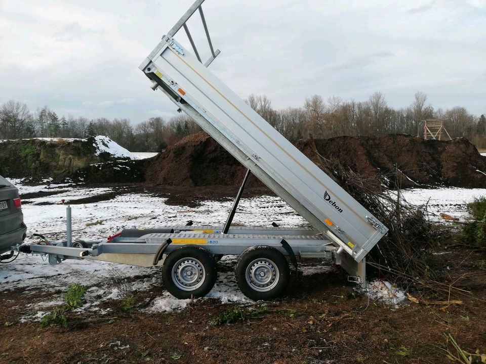 Vermiete PKW Anhänger, 3 Seiten Kipper, Bagger Transport, Entsorg in Moosburg a.d. Isar