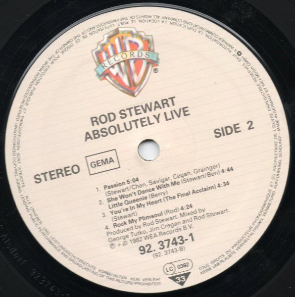 ROD STEWART Absolutely Live 2- Vinyl LP Original Live Album 1982 in Sulzbach (Saar)