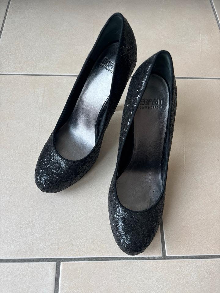 Esprit Collection Party High Heels Glitzer Gr. 40 schwarz in Hürth