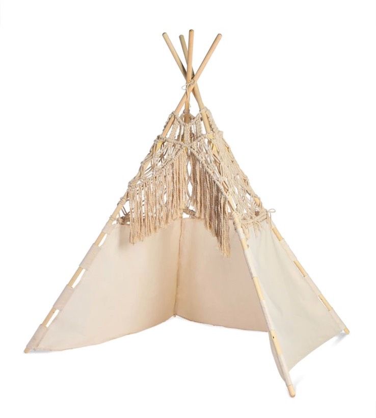 TIPI Spielzelt Makramee natur B 115 x H 150 x T 115 cm in Wittenburg