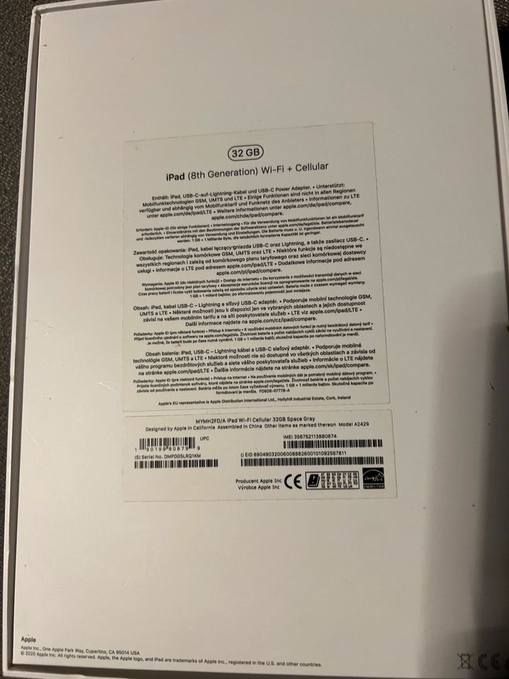 Ipad 8.Generation 32GB + Apple Pen Gen.1 + OVP in Hohenroth bei Bad Neustadt a d Saale