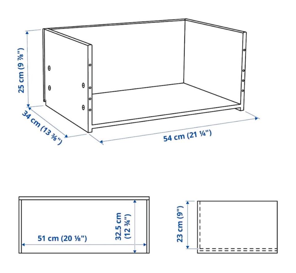 Ikea Besta Schubladenkorpus + Lappviken weiß + Schienen und Knopf in Bufleben