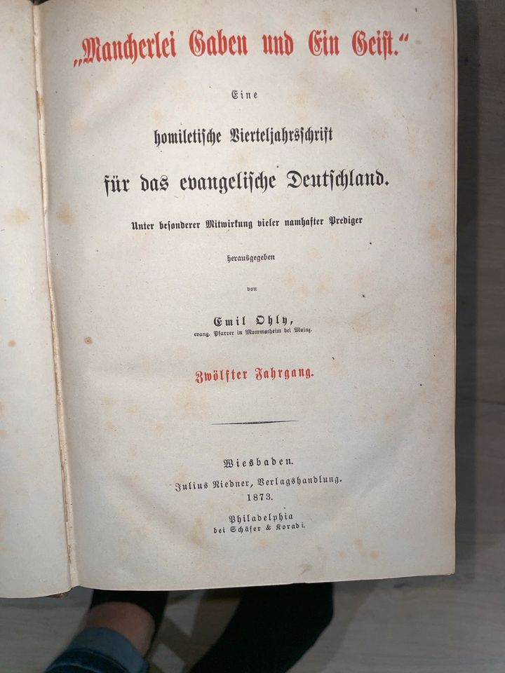 Mancherlei Gaben homiletische Vierteljahrsschrift Emil Ohly 1873 in Minden