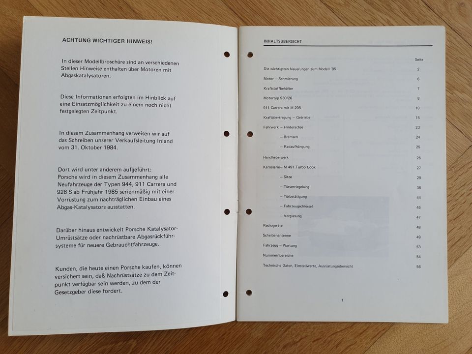 Porsche 911 Service Information Technik 1985 in München