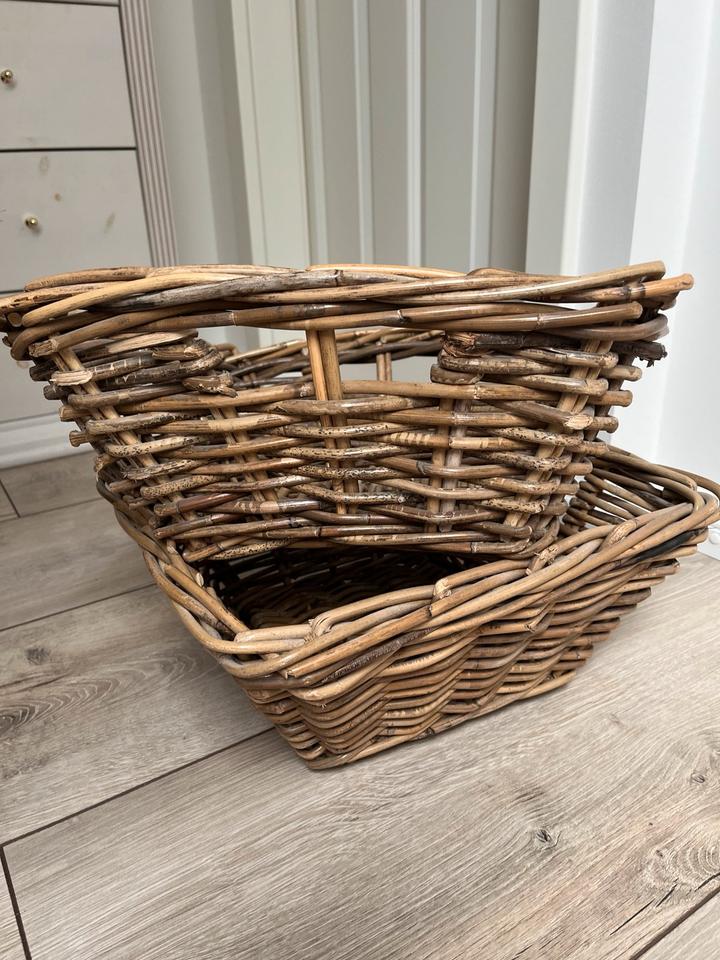 Rattankörbe 2er Set / Ikea - Aufbewahrung Korb Shabby chic in Gadebusch