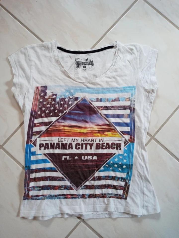 Primark Atmosphere T-Shirt Gr.S Frontprint Panama City Beach in Limburgerhof