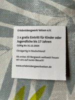 Gutschein Gartis Eintritt Kinder Jugendliche Erlebnisbergwerk Saarland - Schiffweiler Vorschau