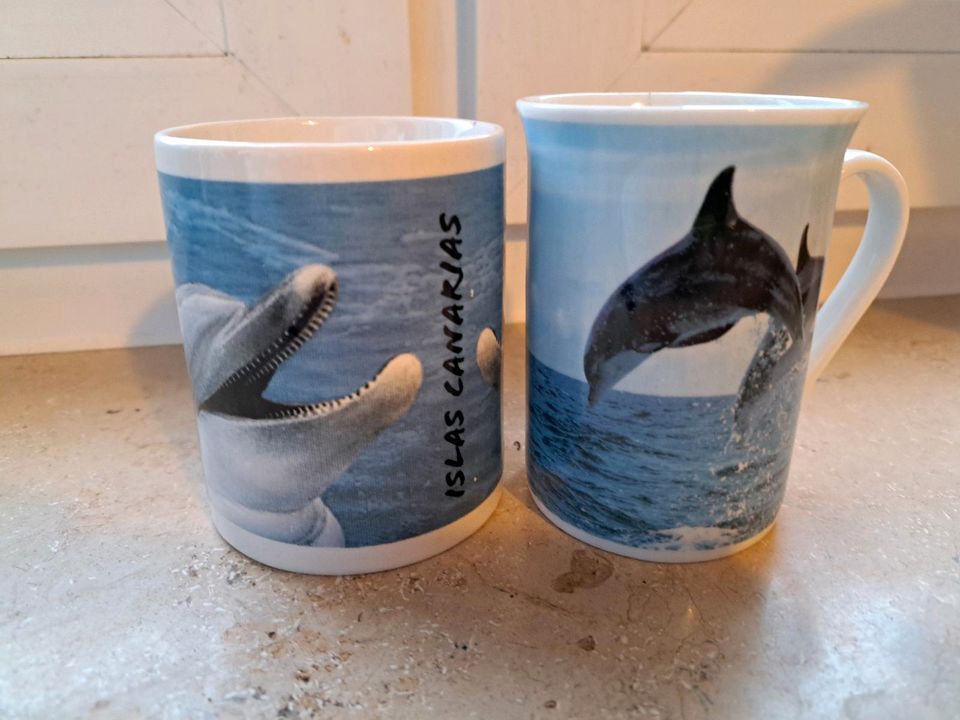 2 Delfintassen aus Sammlung, Delfine, Becher in Marklohe