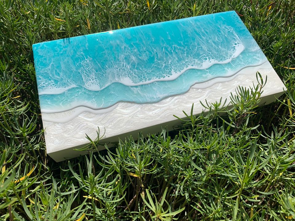 TK-Kunst Epoxidharz Art Resin Acryl-Bild Meer Ozean abstrakte in Oberthal