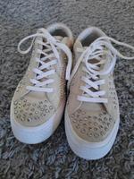 Sneaker, Converse, Gr. 38, beige, echtes Leder, mit Glitzersteine Baden-Württemberg - Kernen im Remstal Vorschau