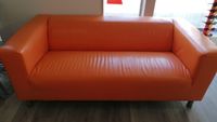 ‼️NUR 99.-€‼️ modernes orangenes Leder Sofa ein echter Hingucker Niedersachsen - Löningen Vorschau