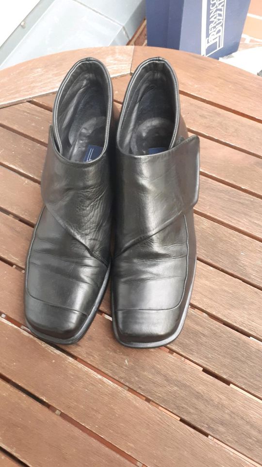 Schwarze Karree Business Ankle Boots, Gr. 40,5 m. Klettverschluss in Meerbusch