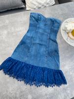 Guess Jeans Kleid Damen S/36 ❤️ Saum mit Spitze Midi Rheinland-Pfalz - Mackenbach Vorschau