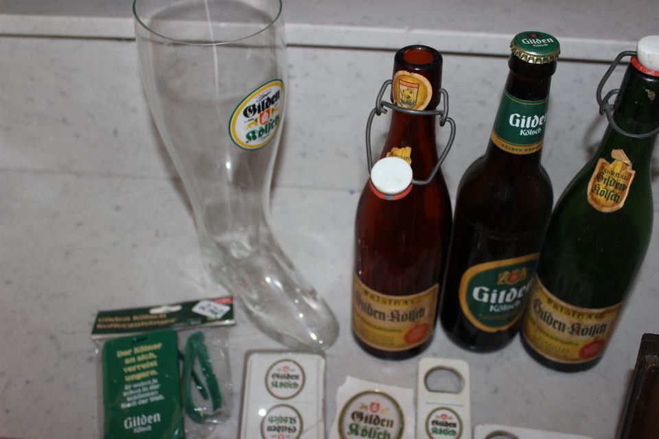Konvolut Sammlung GILDEN KÖLSCH , Bier Brauerei Krug Glas Werbung in Köln