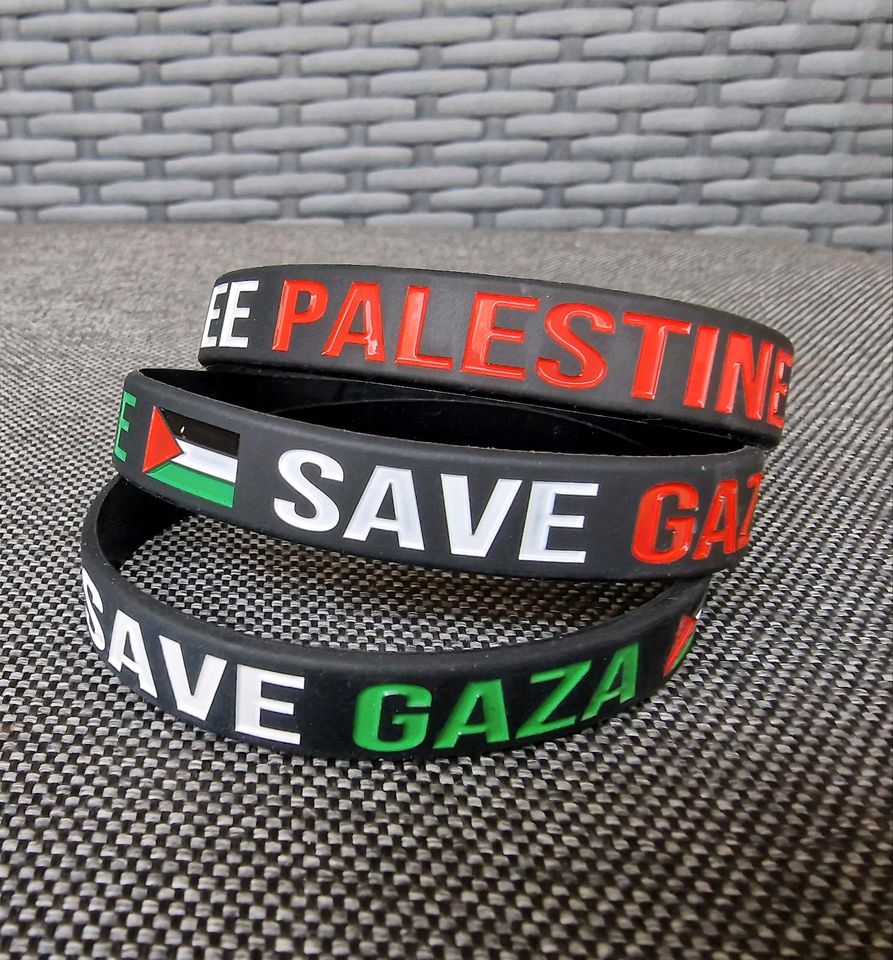 1 Armband Silikon Free Palestine Save Gaza Black in Döbeln