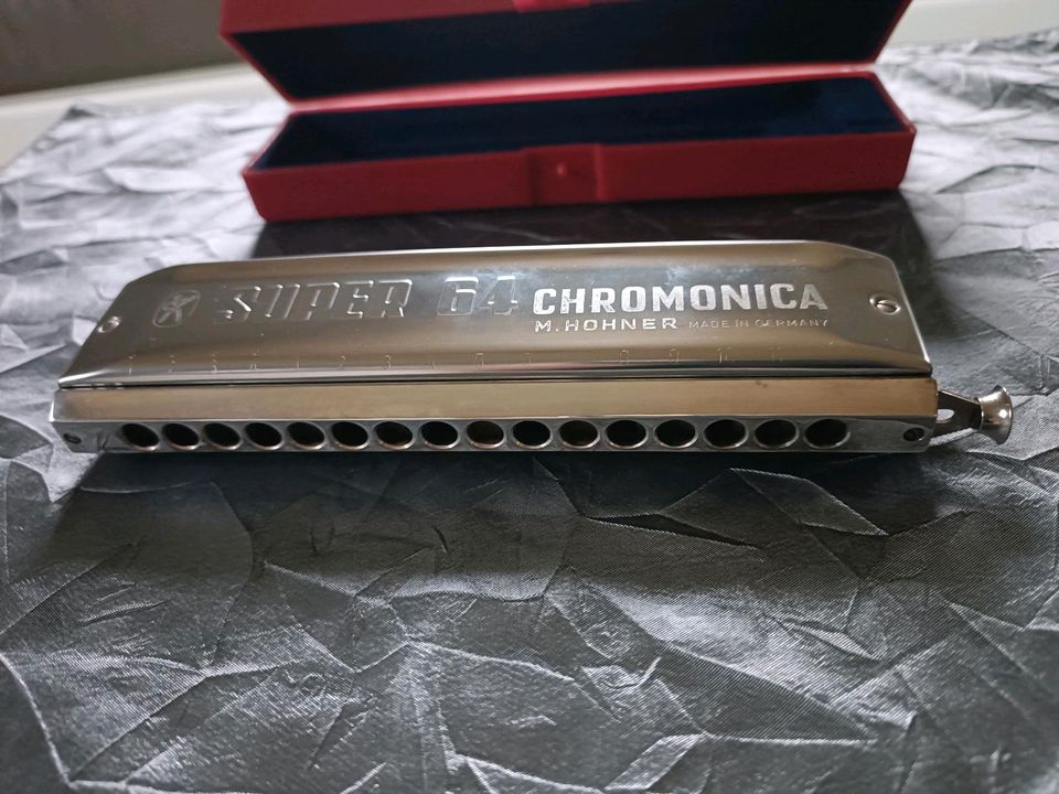 Mundharmonika Hohner ❤️Super 64  7592 Musikinstrument Chromonica in Obersulm