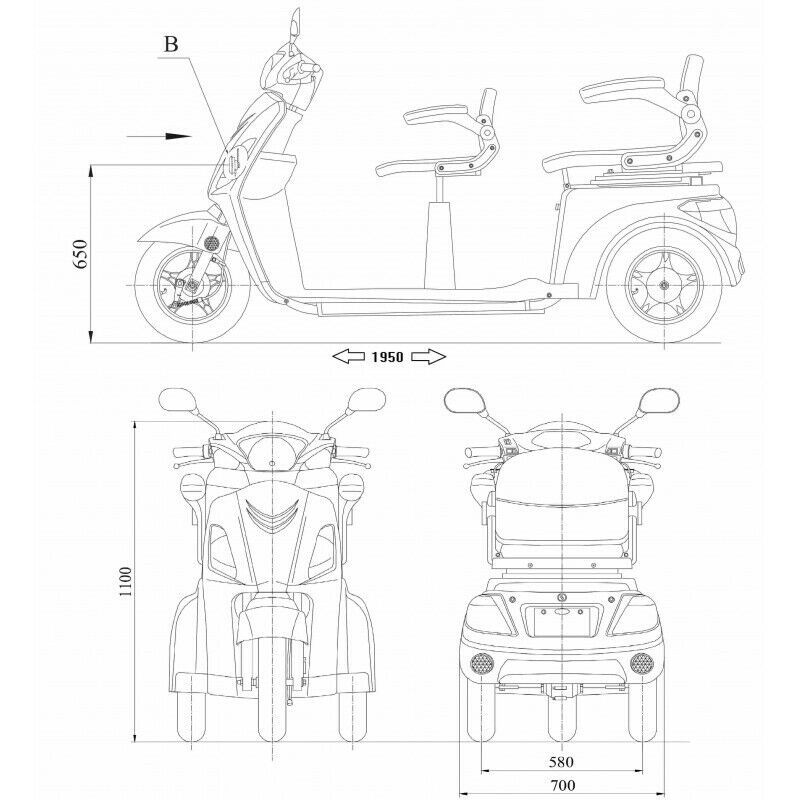 1000W Senorenmobil Elektroscooter ElektroMobil David 2 ZWEISITZER in Korschenbroich