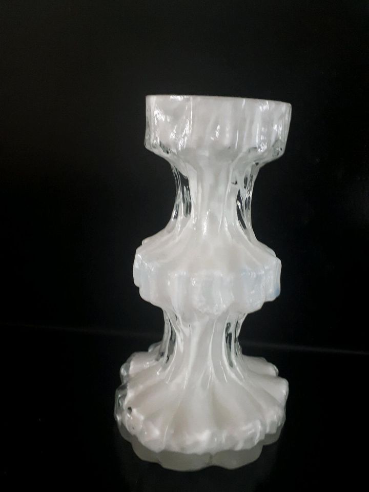 Vase Kerzenständer 60er Jahre Midcentury Eisglas in Bochum