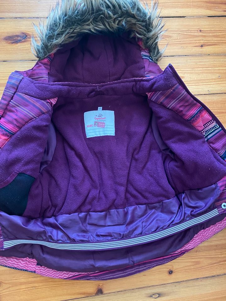 Topolino Größe 98 Winterjacke bordeaux lila Reißverschluss defekt in Berlin