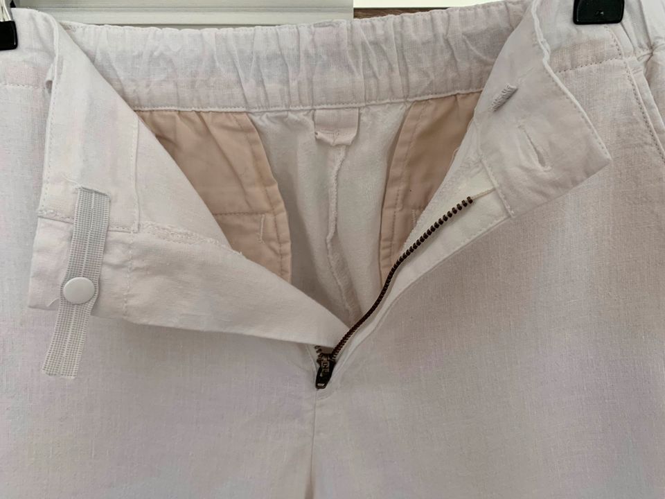 UNIQLO Leinen Hose weiß Damen Gummizug Gr. XS in Düsseldorf