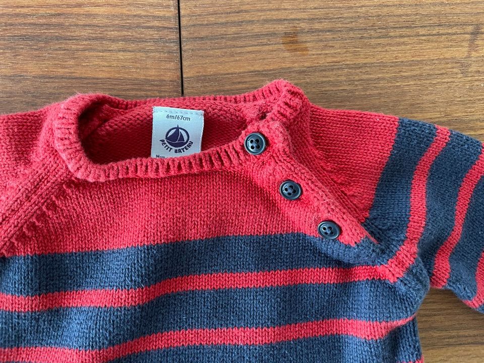 Rot blau gestreifter Pullover Pulli von Petit Bateau in Stuttgart