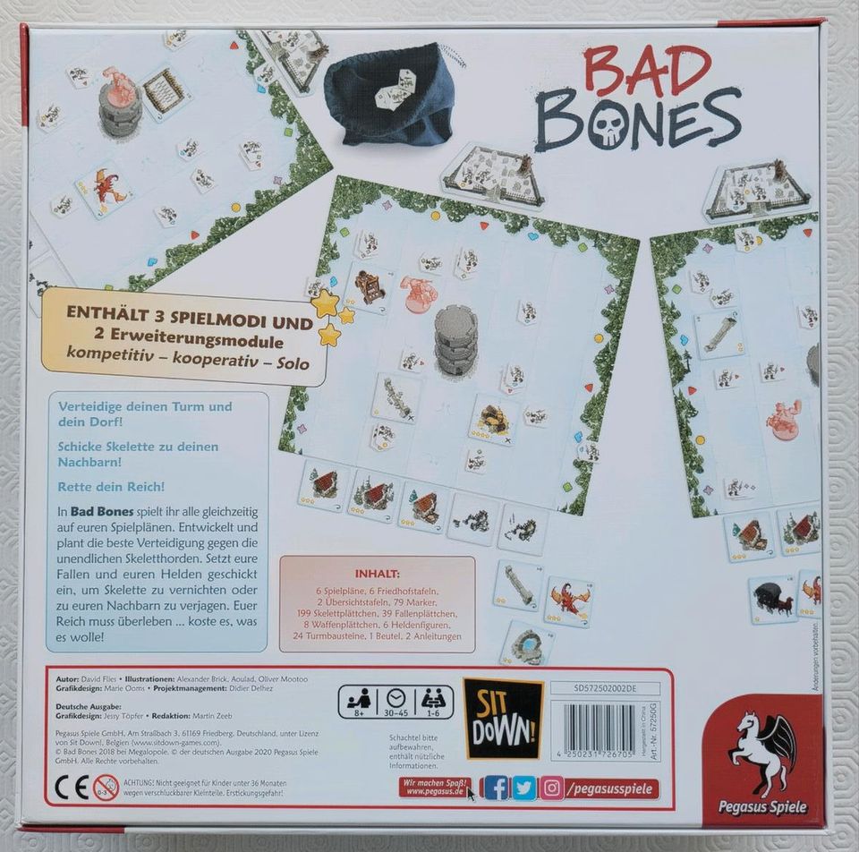 Bad Bones Brettspiel Tower Defense Kenner neuwertig Pegasus in Henstedt-Ulzburg