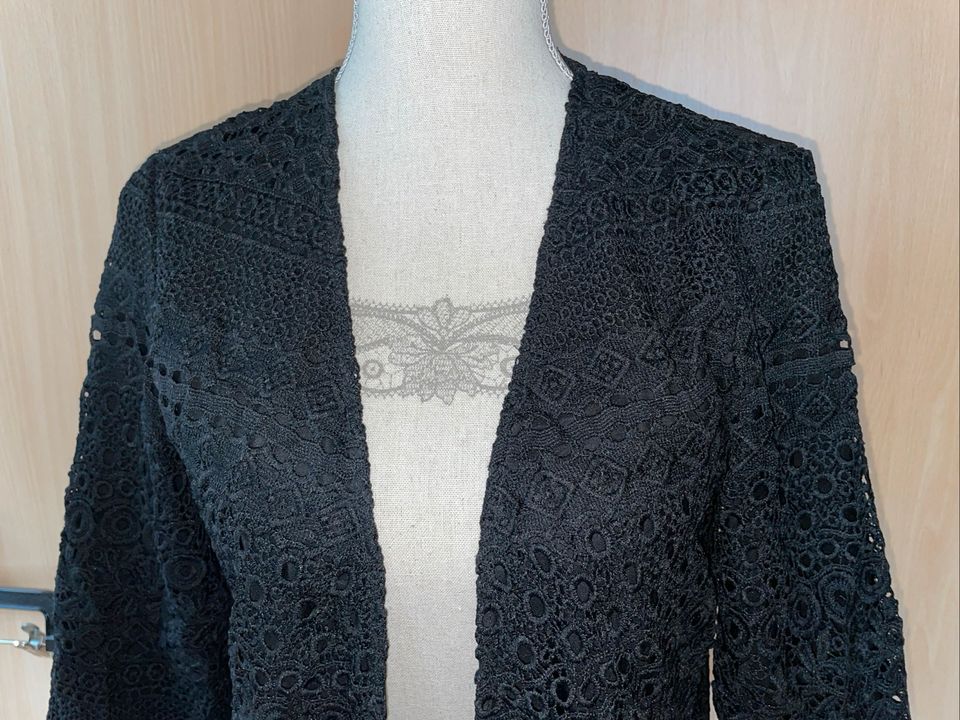 Only Damen Blazer Jacke Gr.38 Gr.M  3/4 Arm Schwarz Lochmuster in Tiefenbach Kr Passau