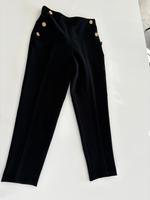 Zara Business Hose schwarz high waist goldene Knöpfe Bayern - Gilching Vorschau