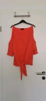 Damen oberteil top cutout shirt XS S 34 36 orange schleife Hessen - Heusenstamm Vorschau