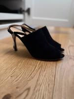 Sergio Rossi High Heels – schwarzes Veloursleder mit Peep-Toe Berlin - Mitte Vorschau