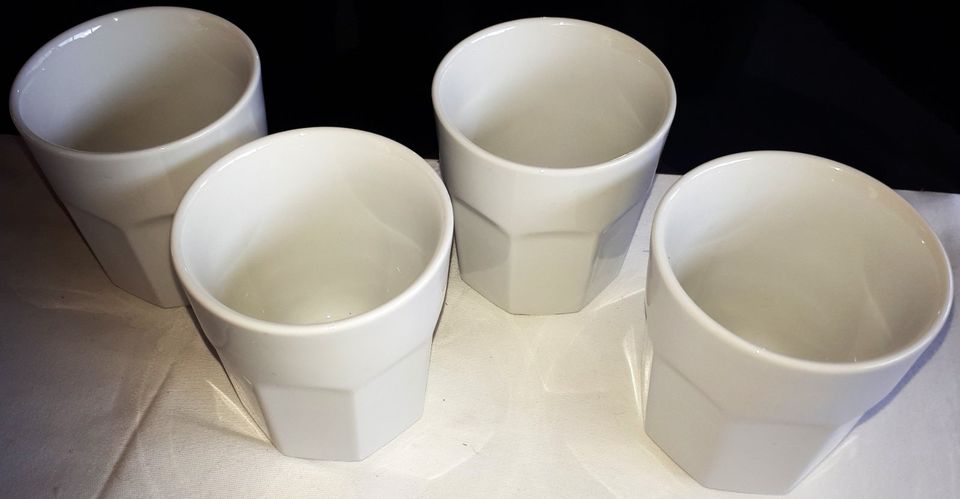 Keramik Trinkbecher > weiß, 4er-Set >>Mitterteich in Ampfing